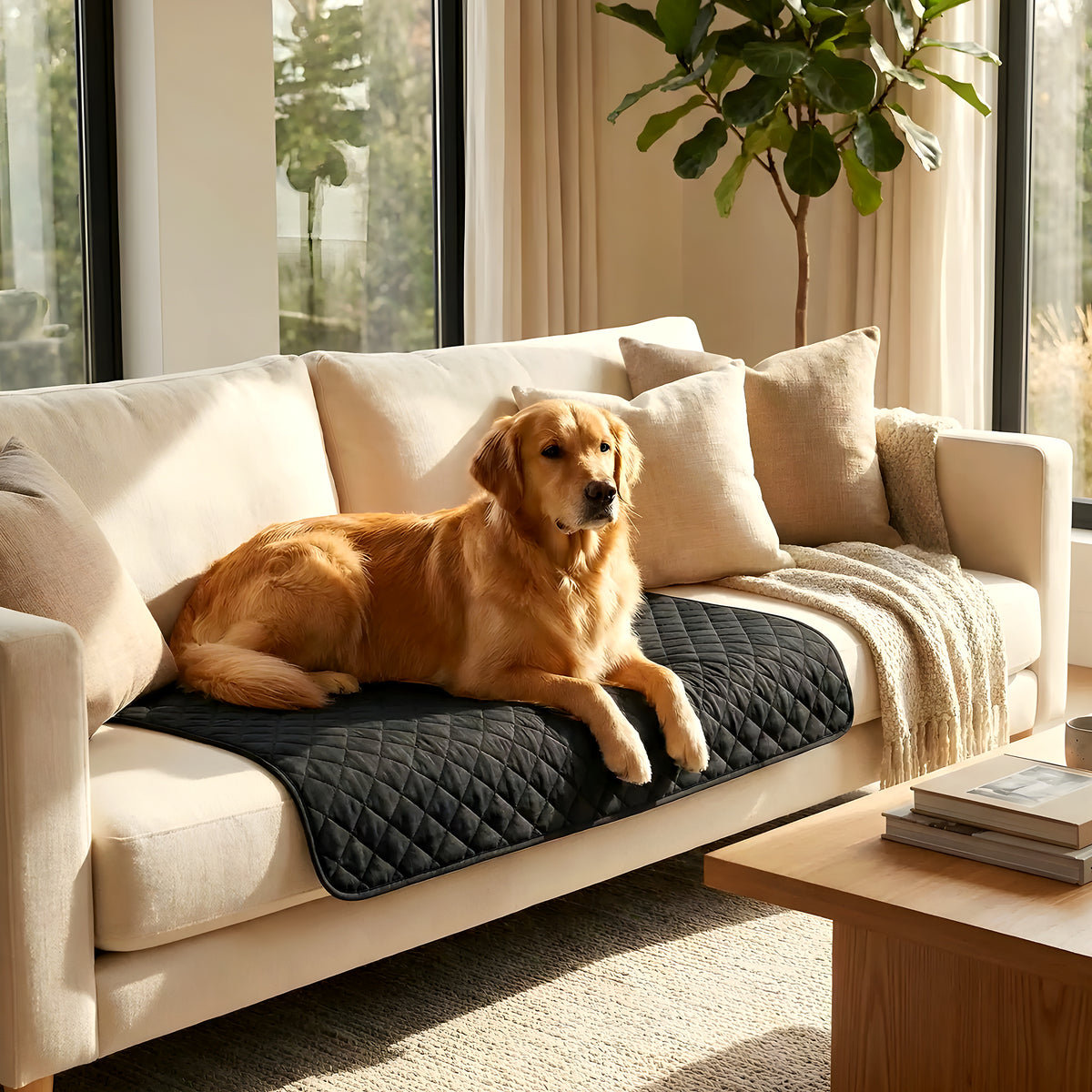 Alèses lavables 4 couches pour chien, lot de 2