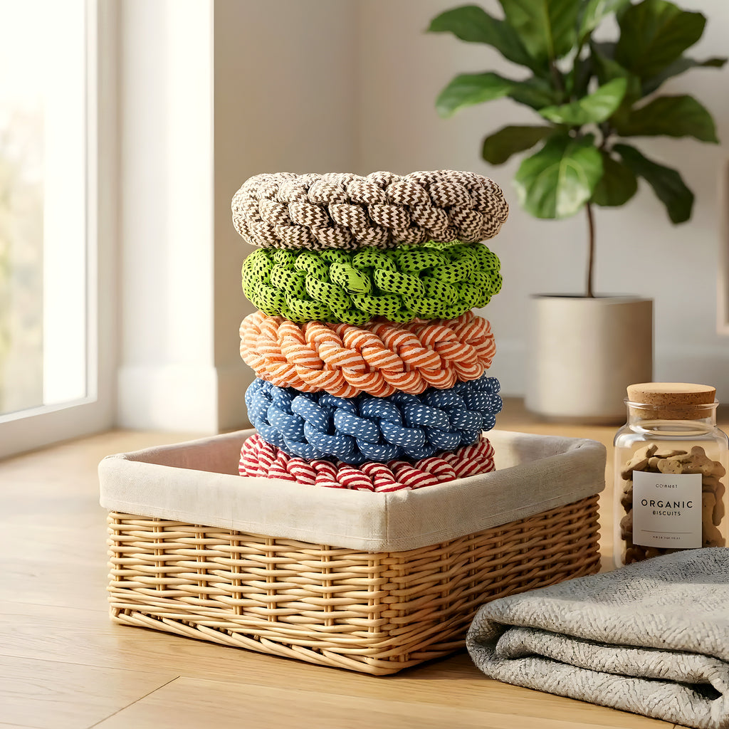 Anneaux en corde de coton pour chien destructeur, lot de 3