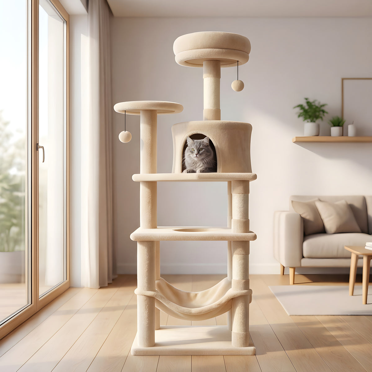 Arbre à chat 140 cm 5 niveaux