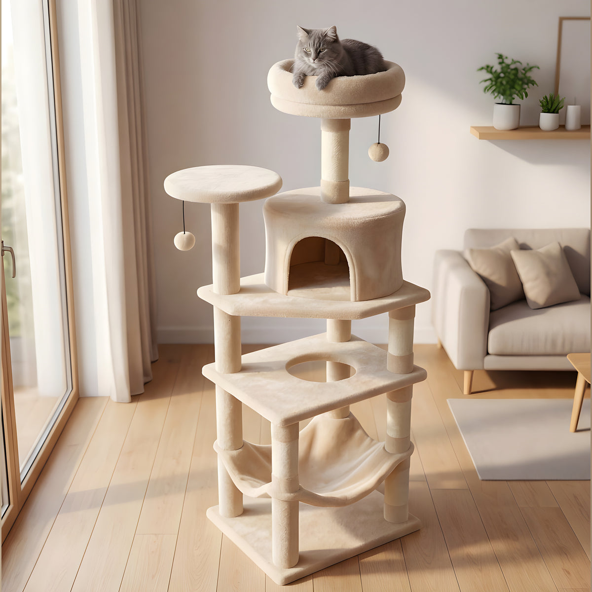 Arbre à chat 140 cm 5 niveaux