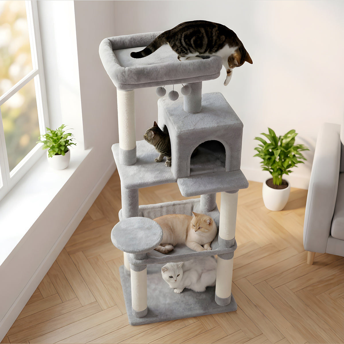 Arbre à chat 143 cm hamac XXL
