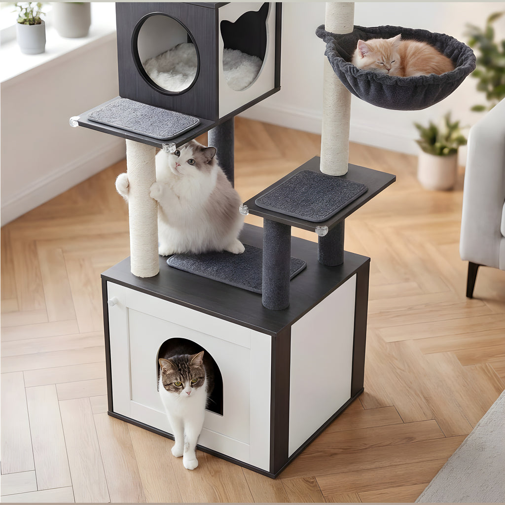 Arbre à chat avec cache-litière