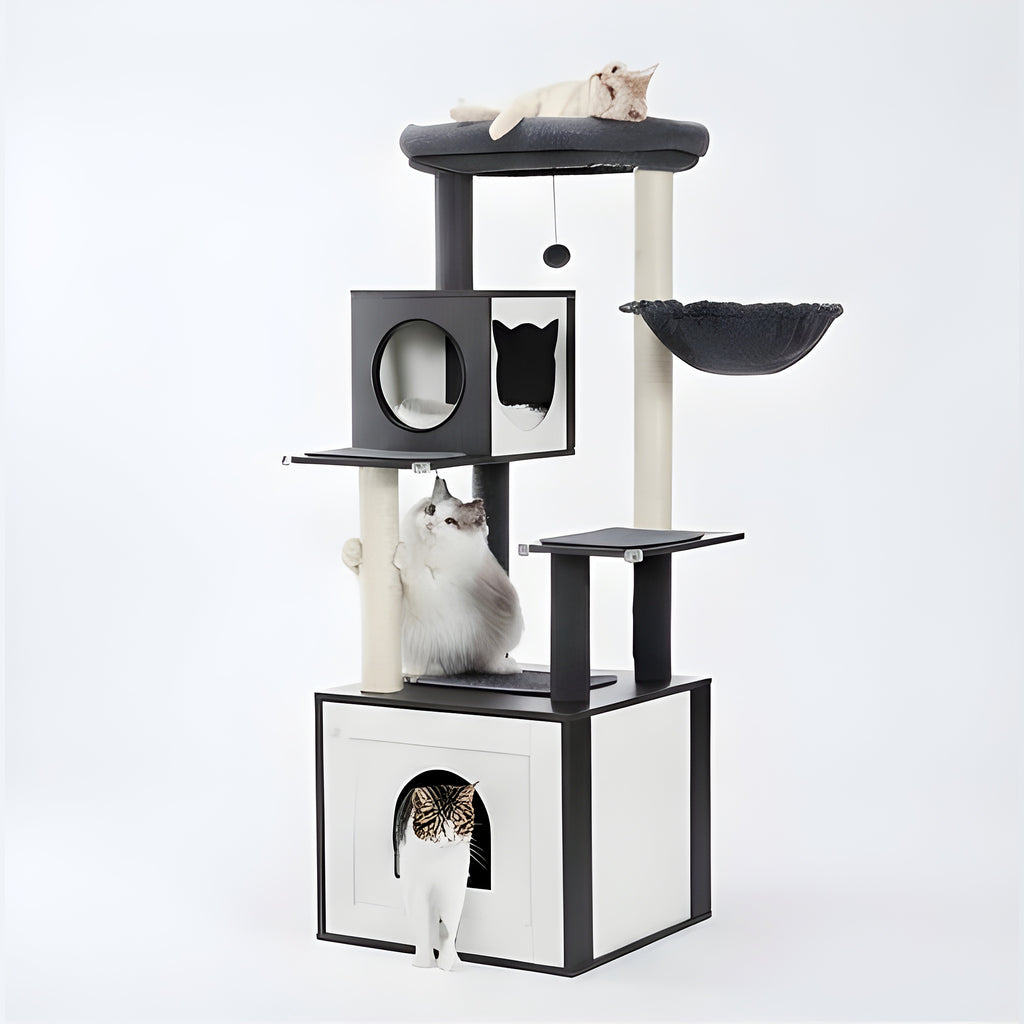 Arbre à chat avec cache-litière
