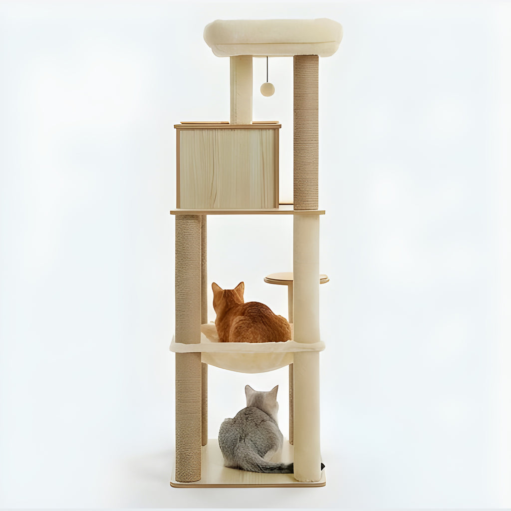 Arbre à chat beige 143 cm
