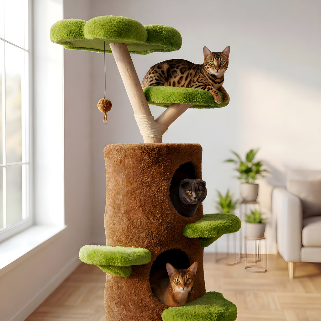 Arbre à chat en bois 148 cm