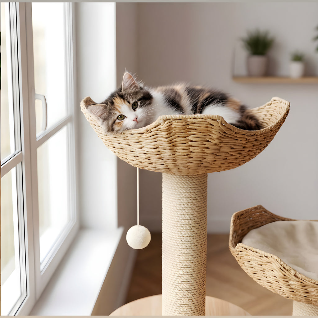 Arbre à chat en bois 3 niveaux