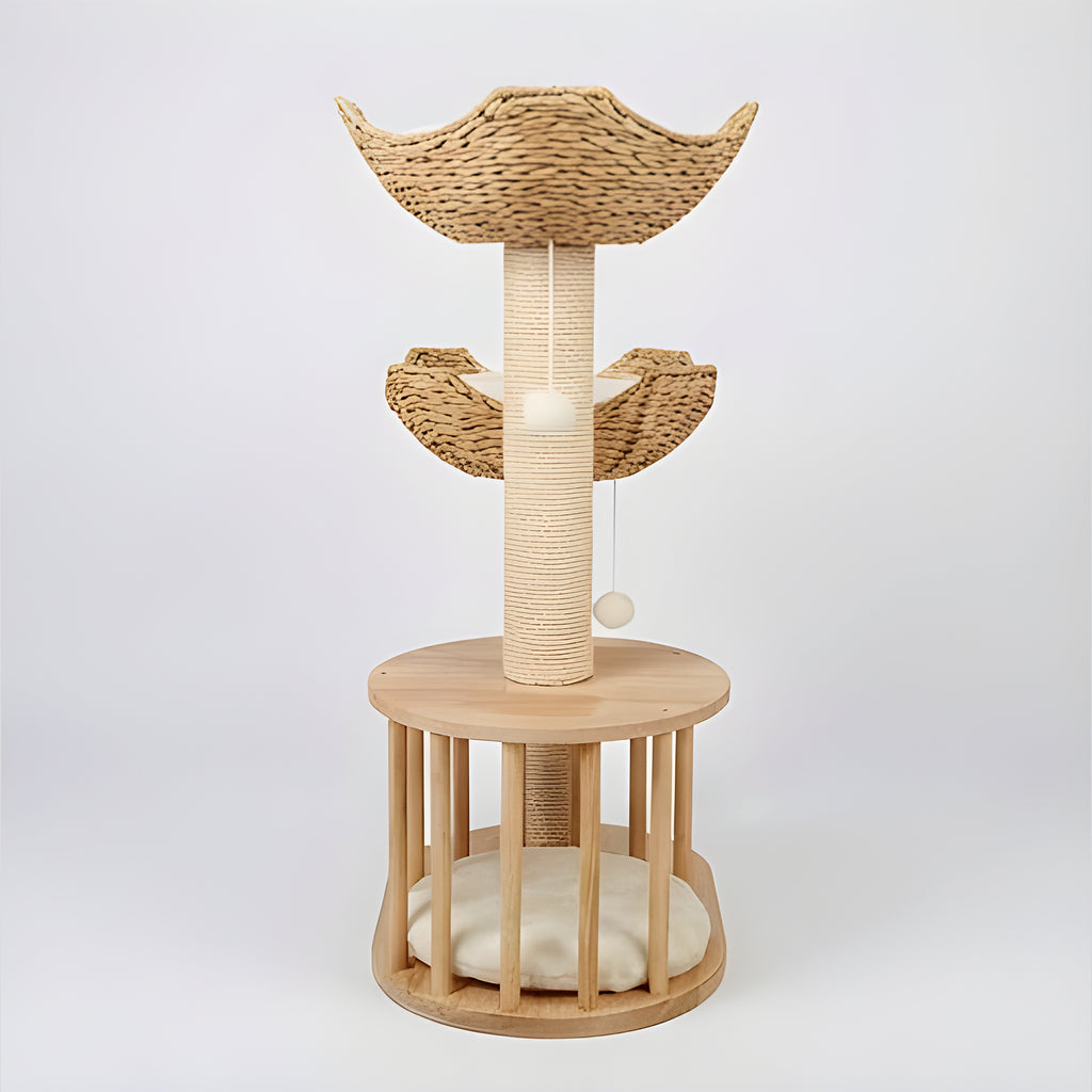 Arbre à chat en bois 3 niveaux