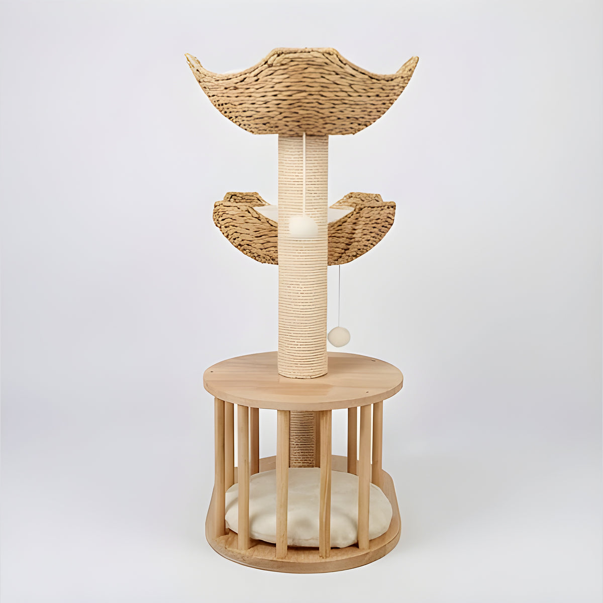 Arbre à chat en bois 3 niveaux