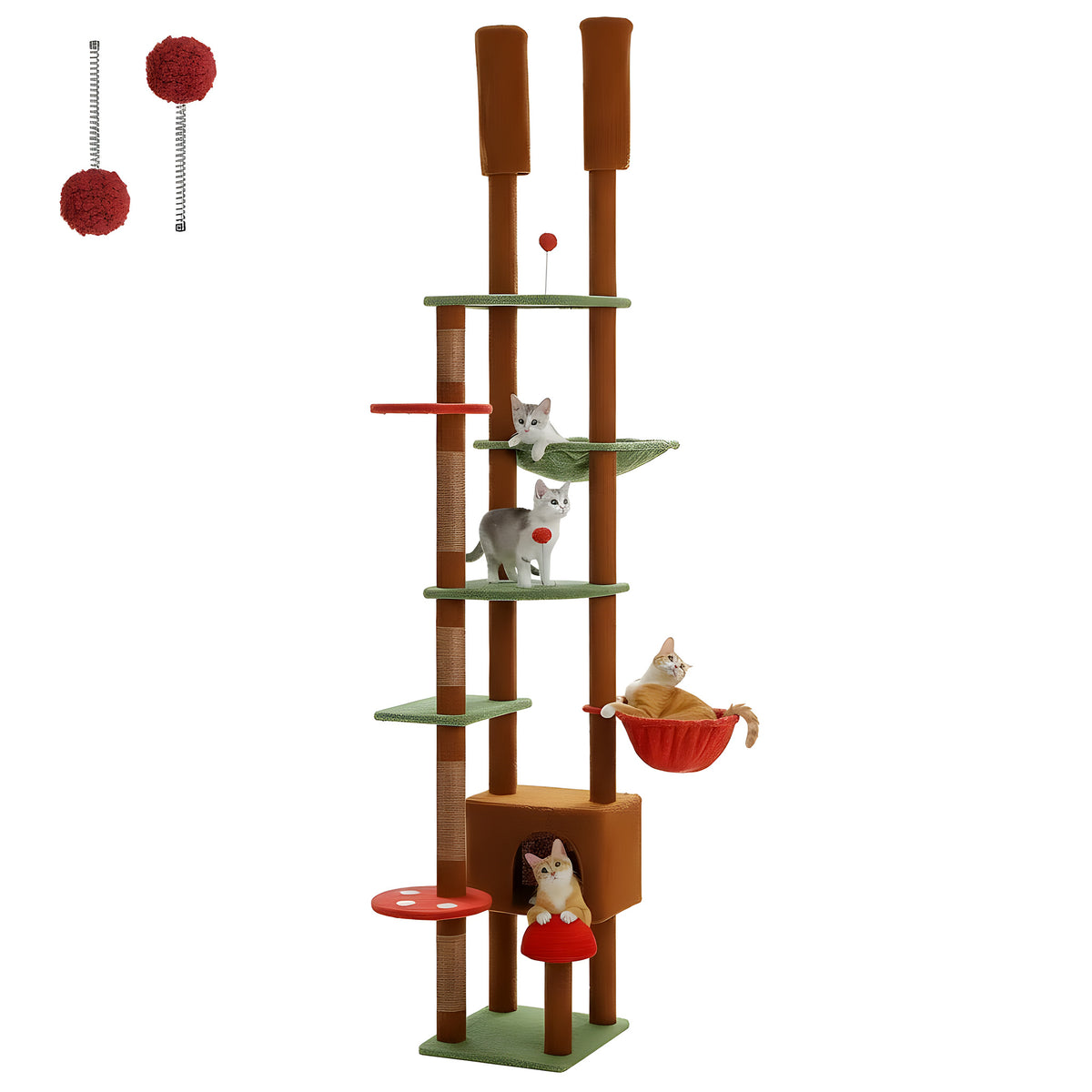 Arbre à chat sol-plafond avec hamac