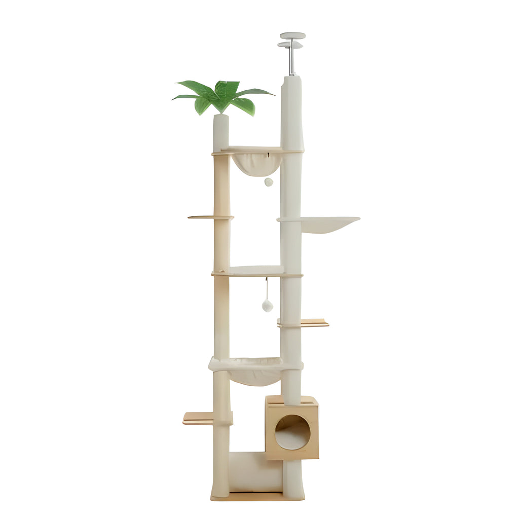 Arbre à chat sol-plafond avec hamac