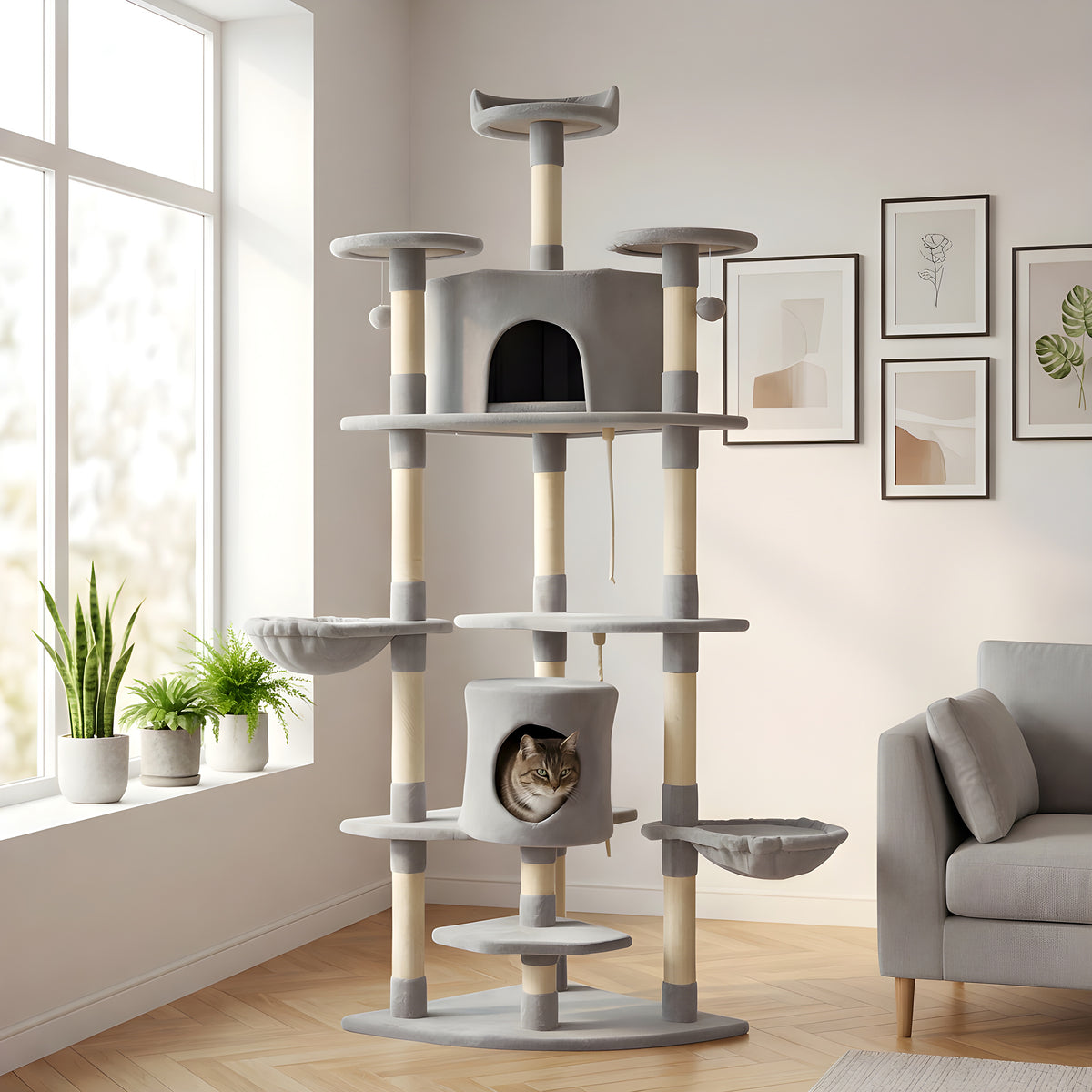 Arbre à chat XXL 200 cm 2 hamacs