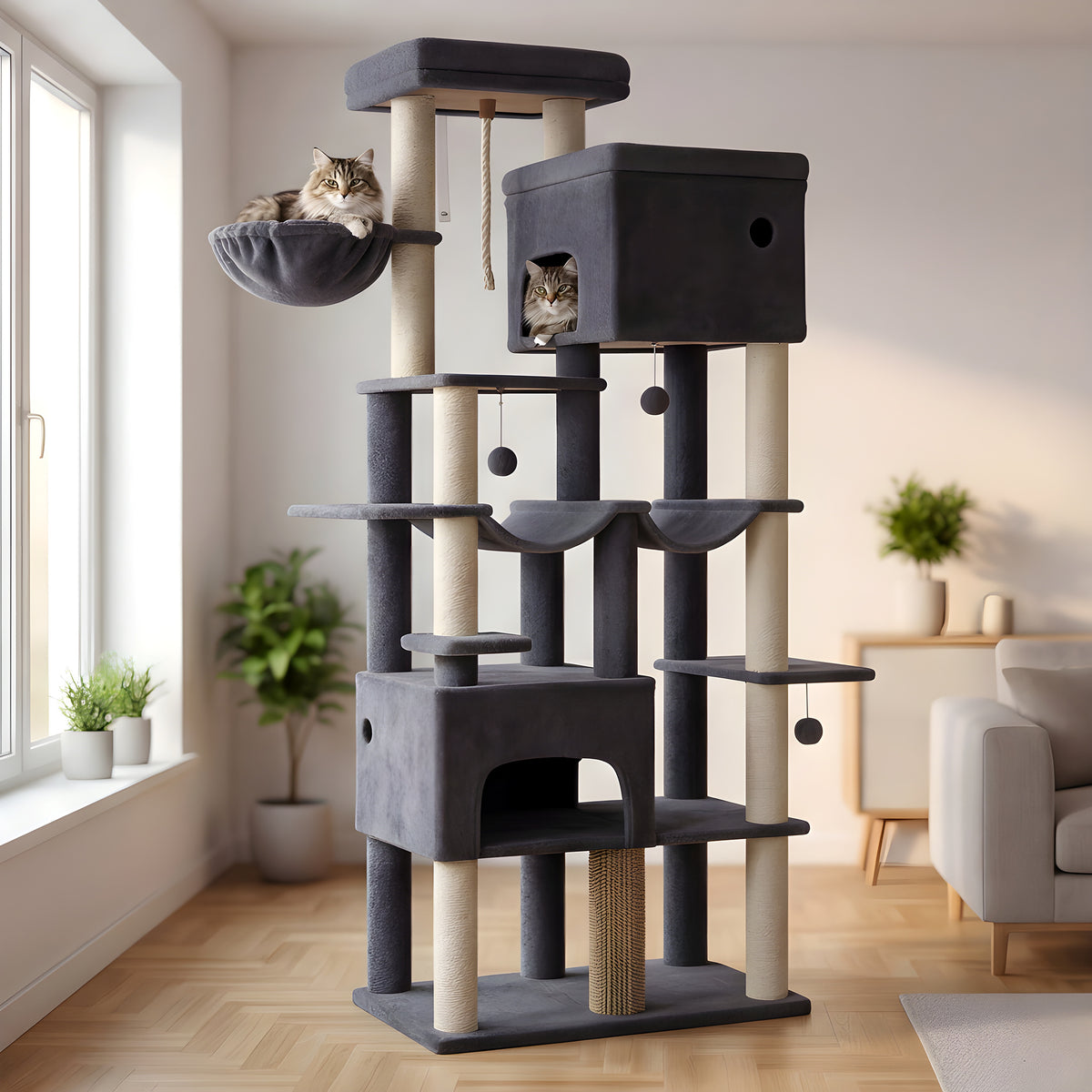 Arbre à chat XXL 200 cm 9 niveaux