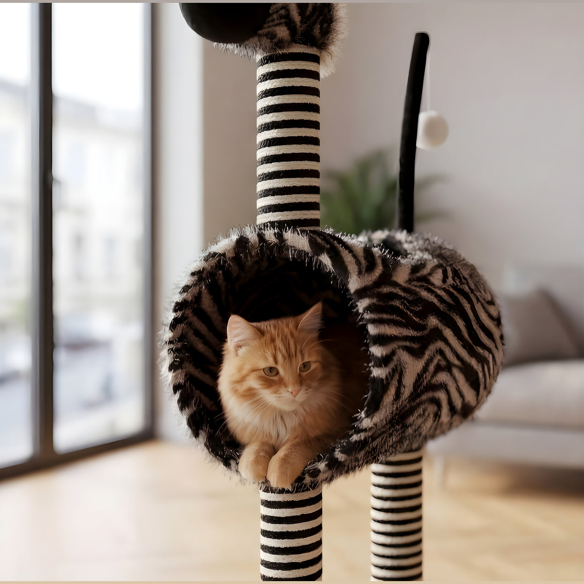 Arbre à chat zèbre 93 cm