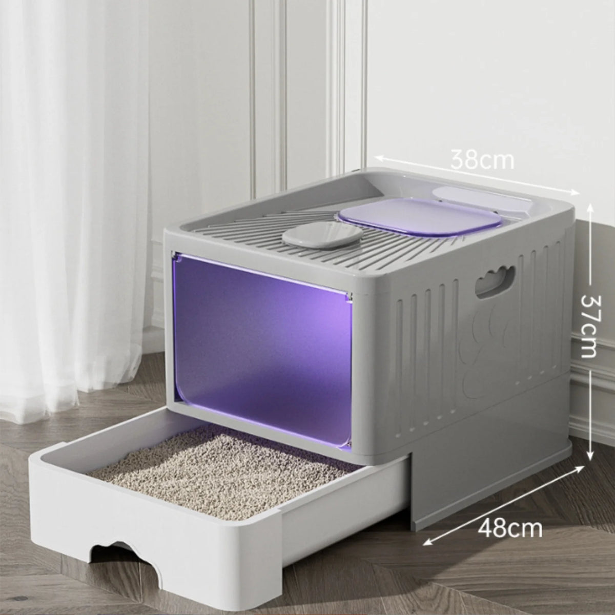 Bac À Litière Pour Chat, Toilette Pour Chat, Bac À Litière Autonettoyant, Bac À Litière Automatique Autonettoyant Avec Rayons Ultraviolets