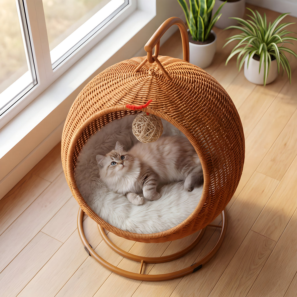 Balançoire en rotin pour chat