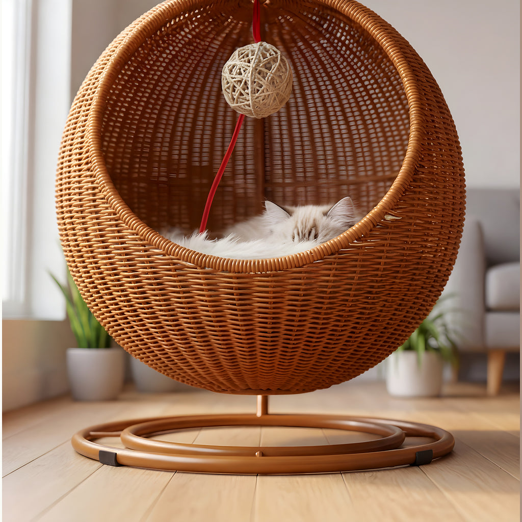 Balançoire en rotin pour chat