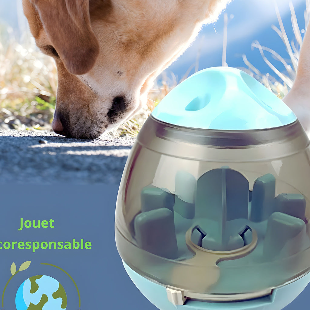 Balle distributrice de croquettes démontable pour chien