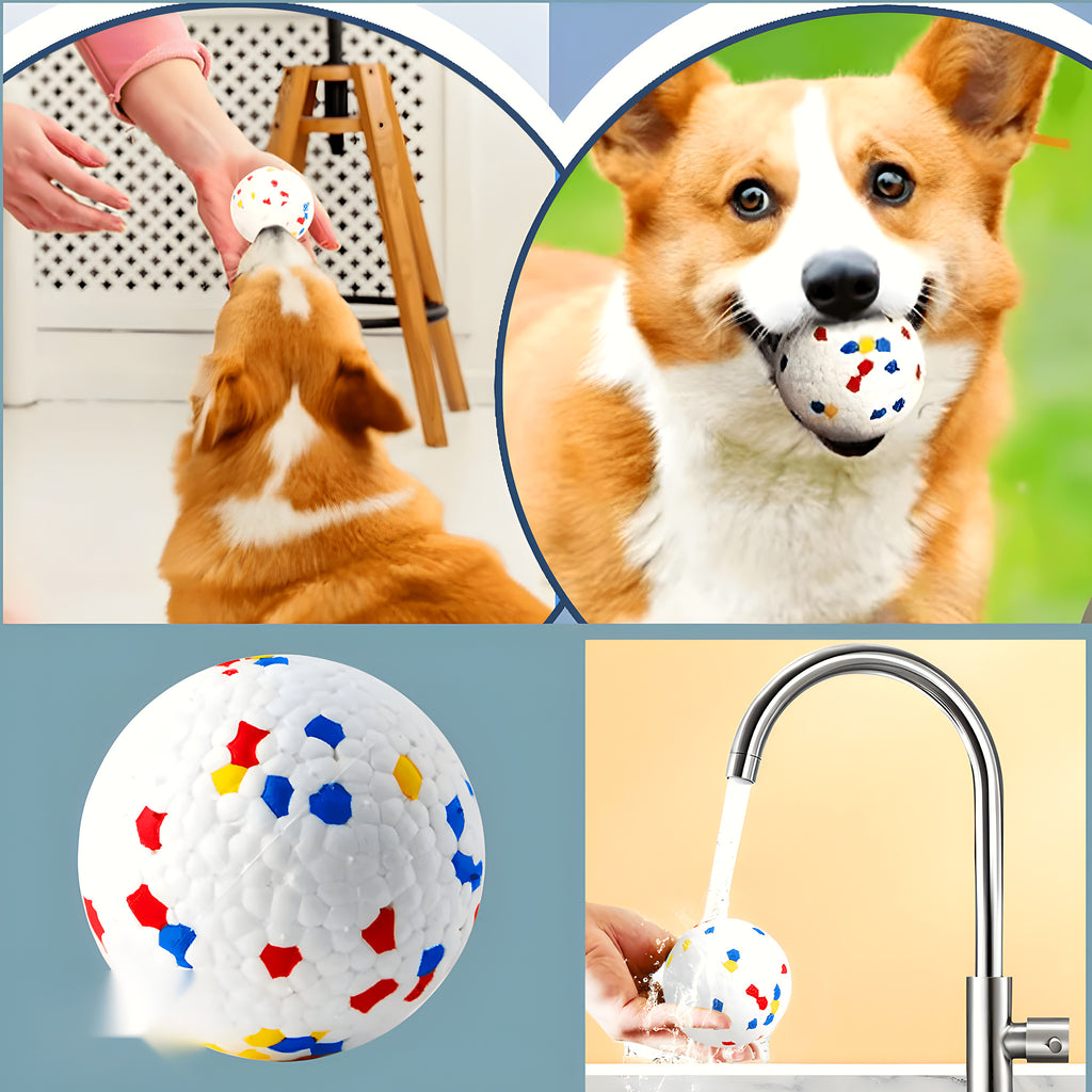 Balle indestructible flottante Ø6,5 cm pour chien