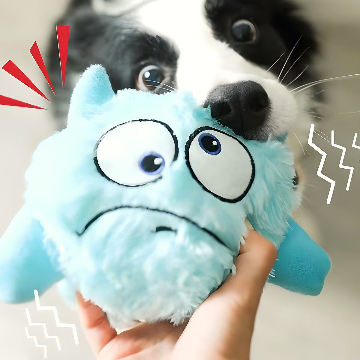 Balle interactive motorisée en peluche Ø19 cm pour chien