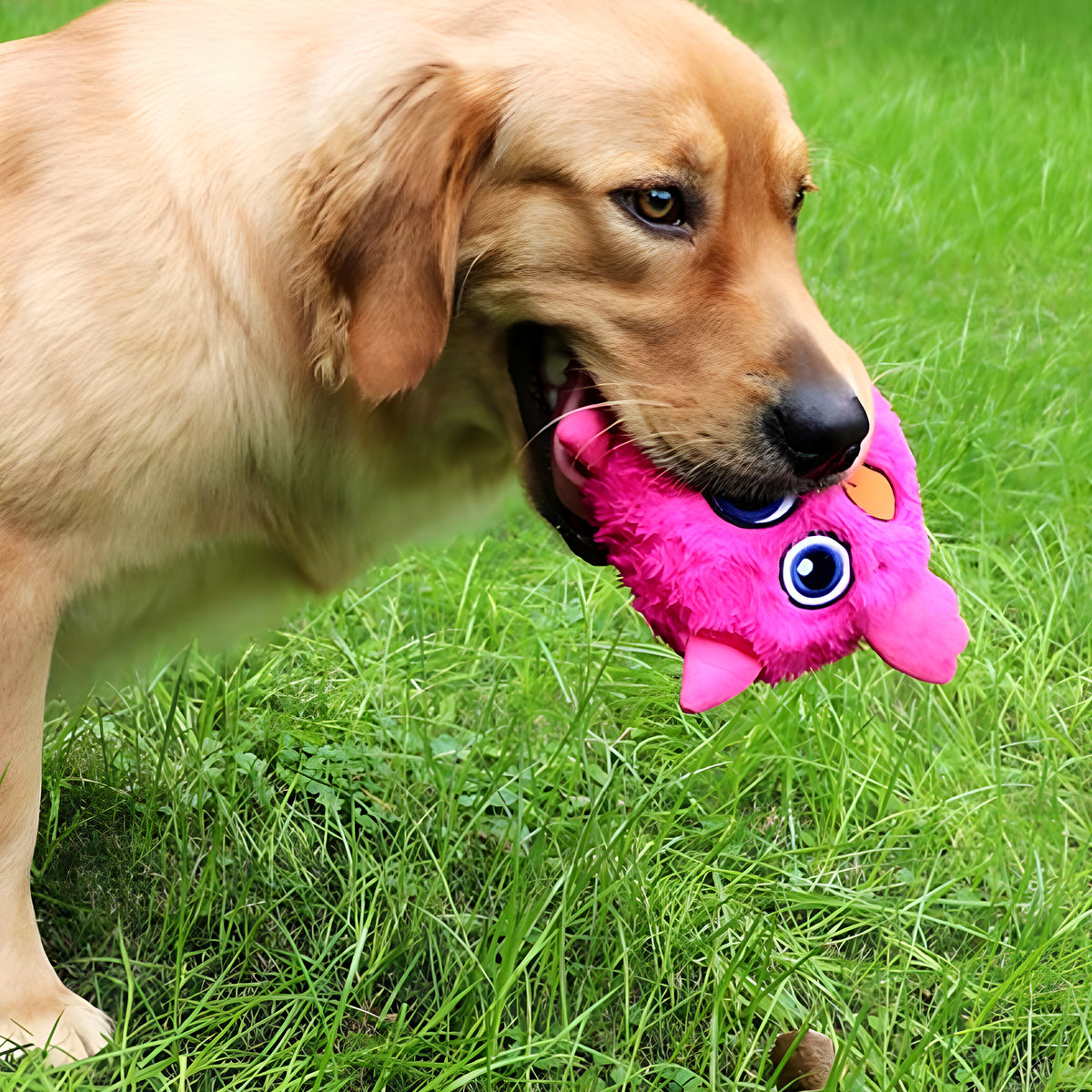 Balle interactive motorisée en peluche Ø19 cm pour chien