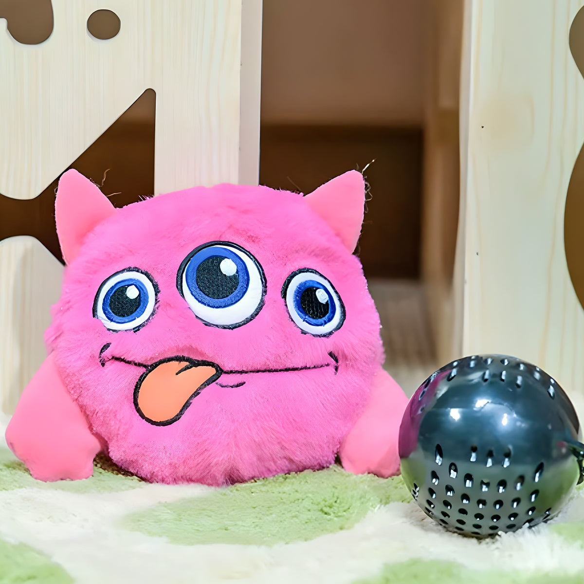 Balle interactive motorisée en peluche Ø19 cm pour chien