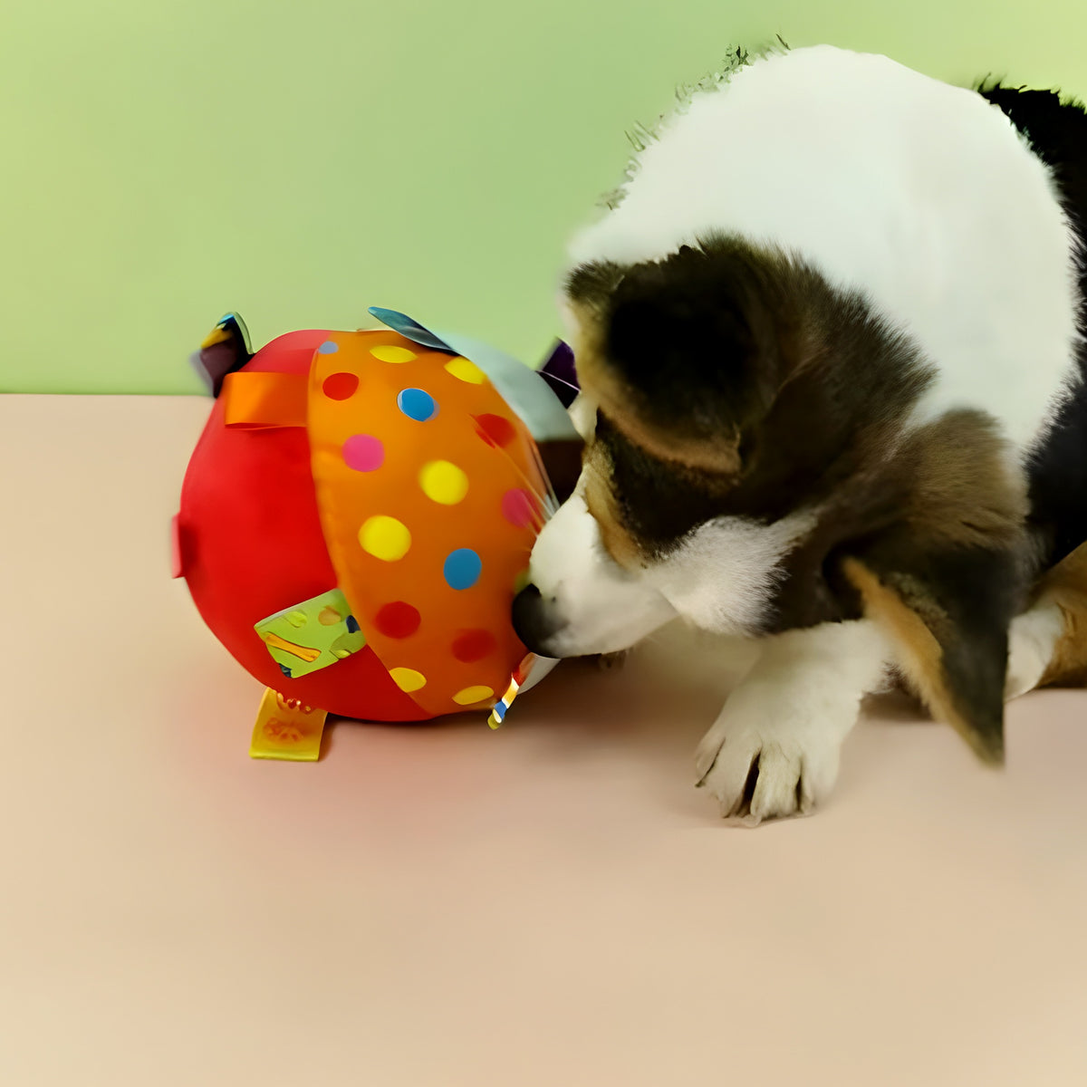 Balle multisensorielle en peluche pour chien
