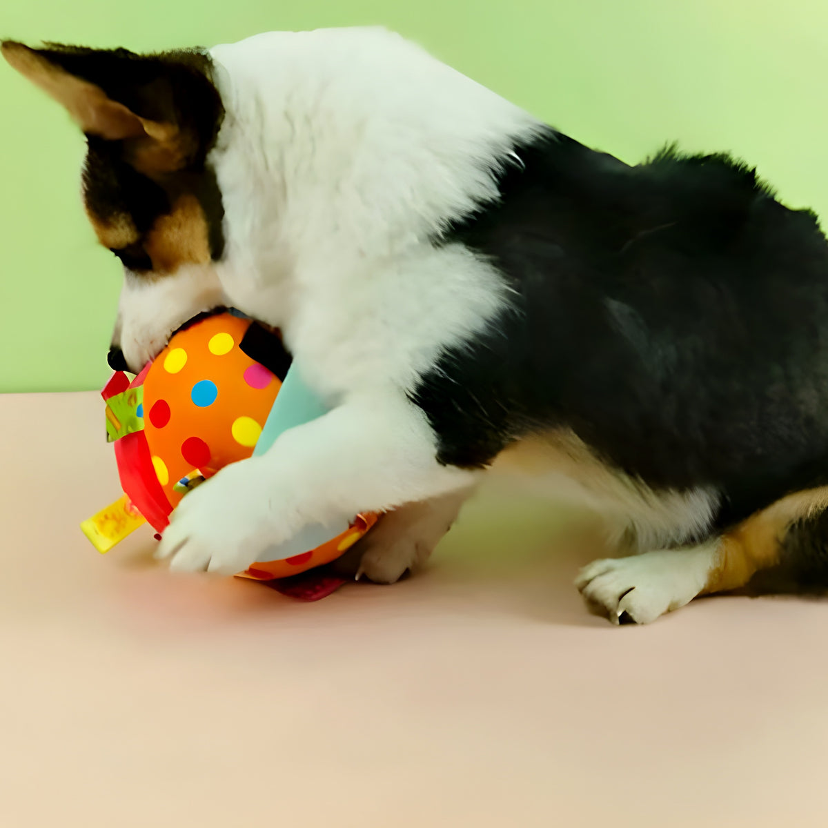 Balle multisensorielle en peluche pour chien