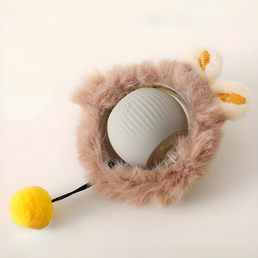 Balle peluche rat pour chat