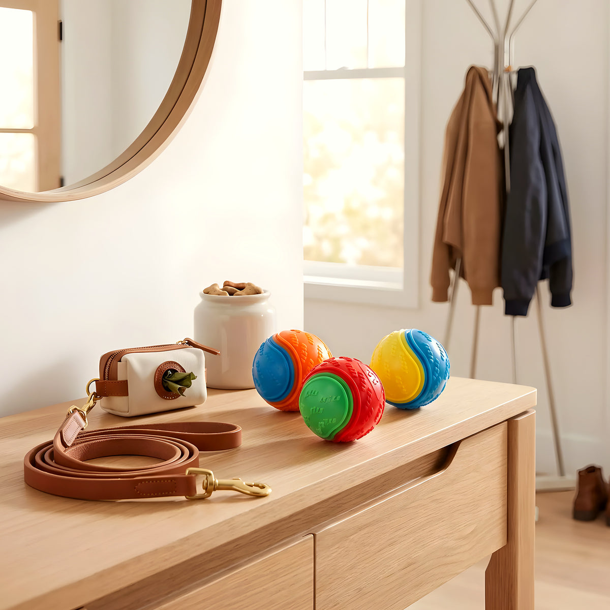 Balles en caoutchouc flottantes multicolores, lot de 3