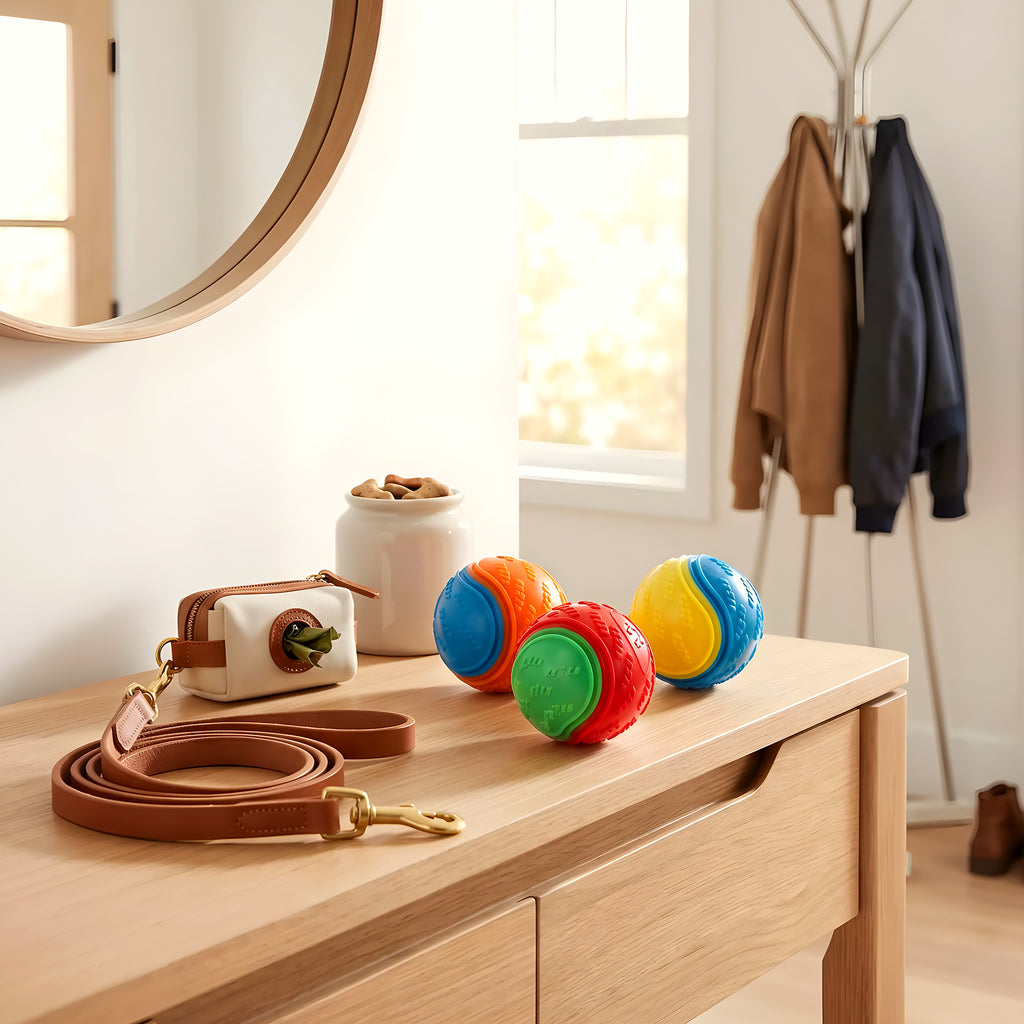 Balles en caoutchouc flottantes multicolores, lot de 3