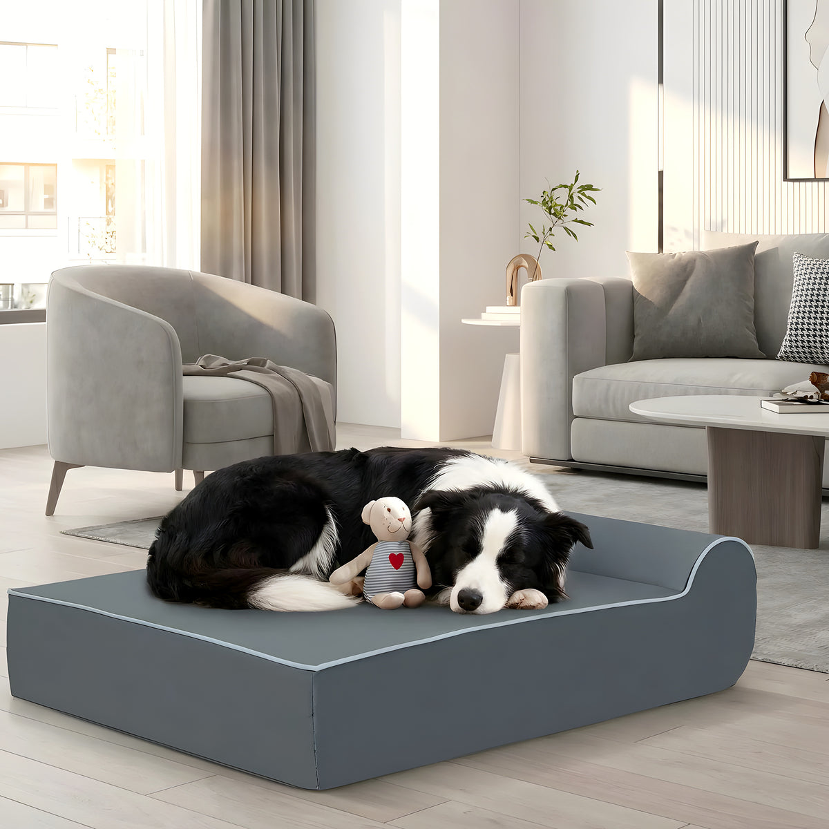 Banquette orthopédique à mémoire de graphène pour chien