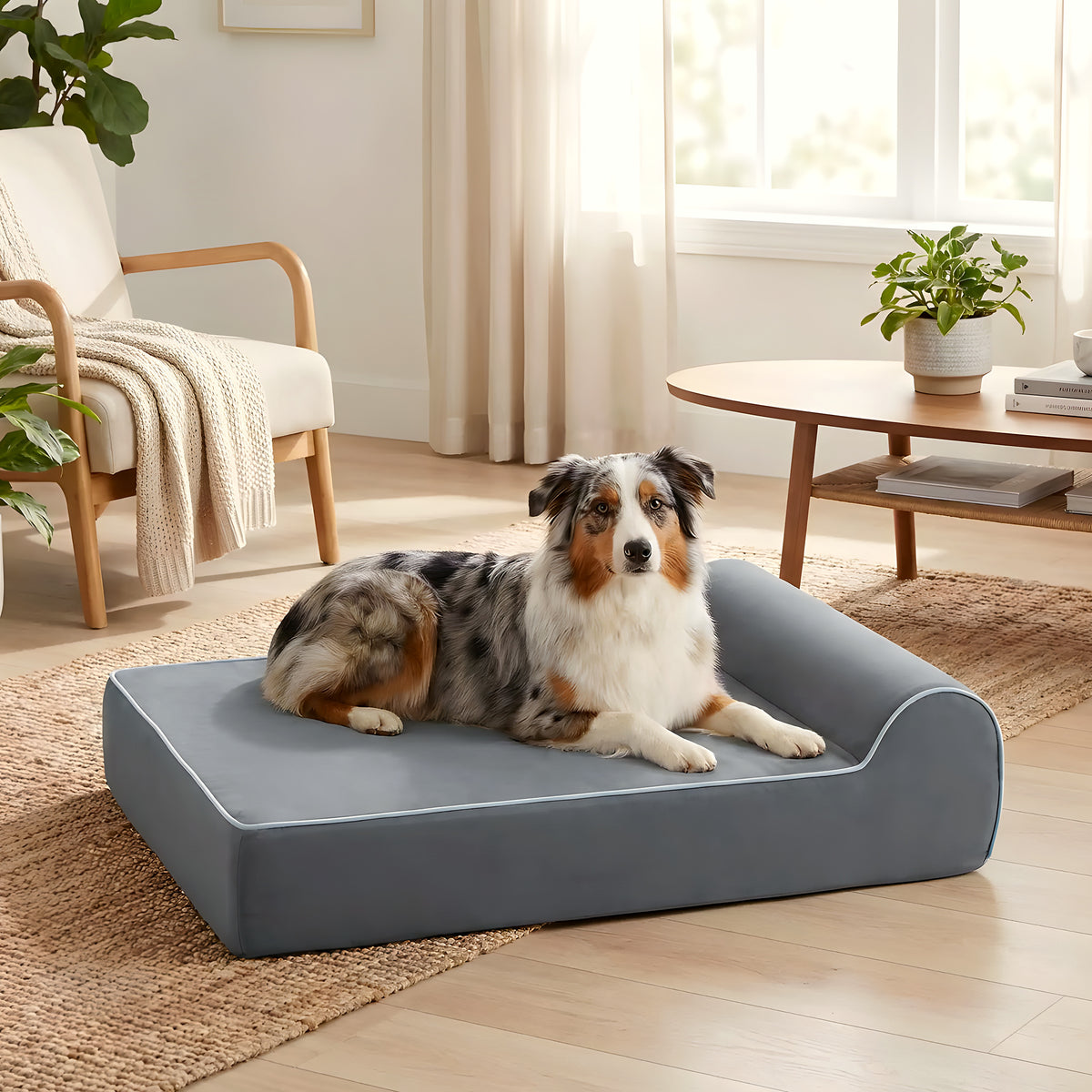 Banquette orthopédique à mémoire de graphène pour chien