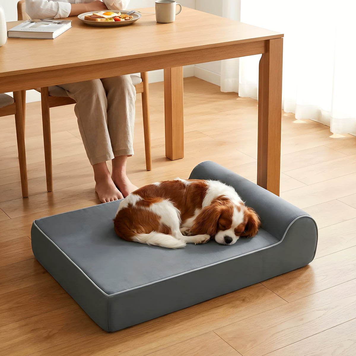Banquette orthopédique à mémoire de graphène pour chien
