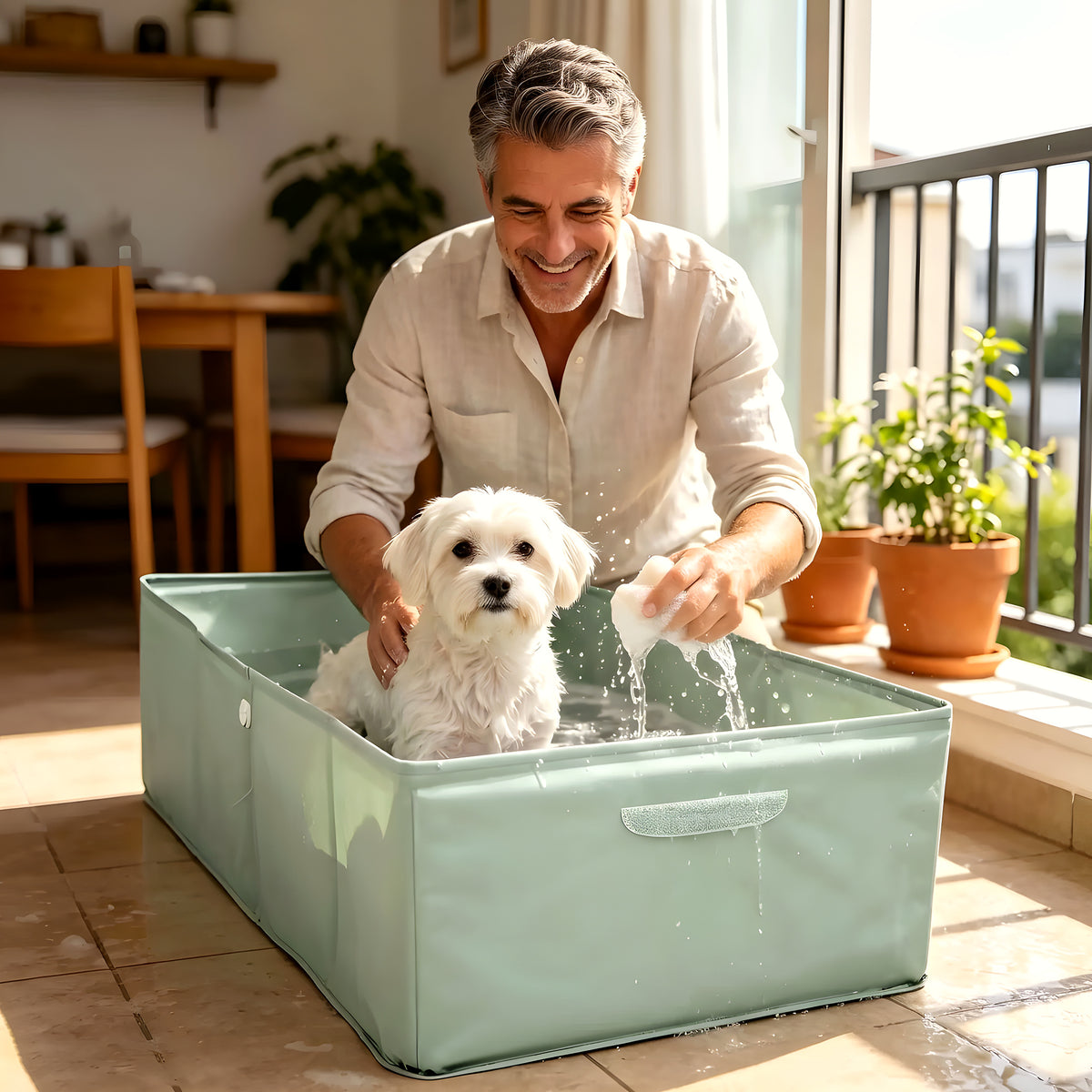 Bassin pliable 2-en-1 piscine ou bain pour chien