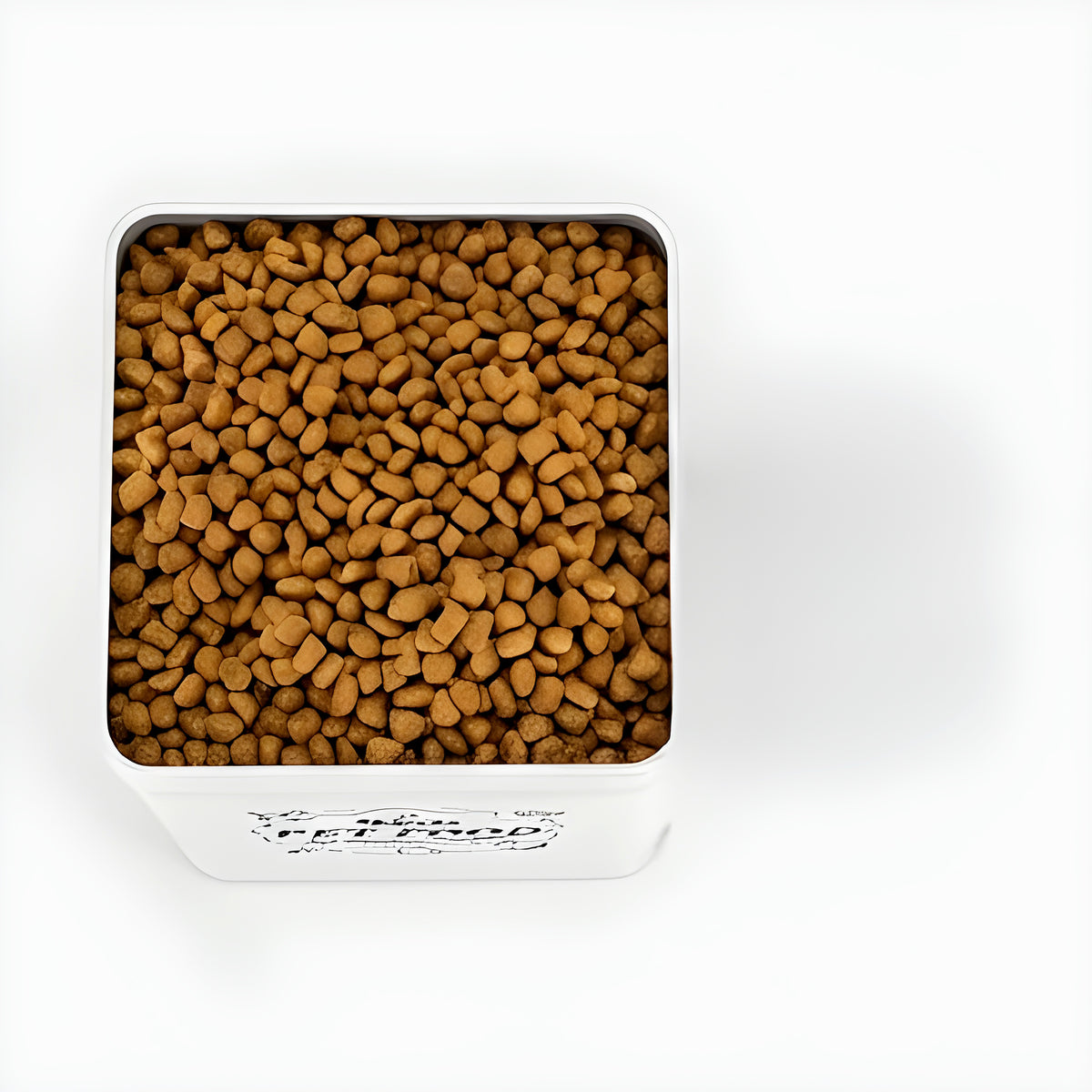 Boîte à croquettes métal et bambou