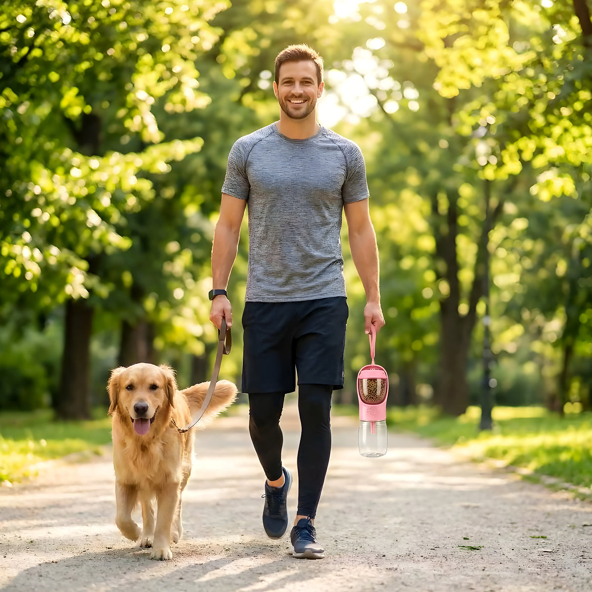 Bouteille d'eau filtrante antifuite pour chien