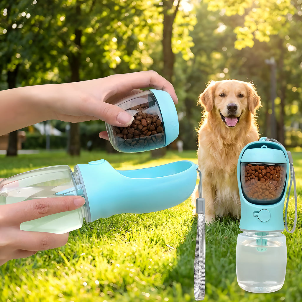 Bouteille d'eau filtrante antifuite pour chien