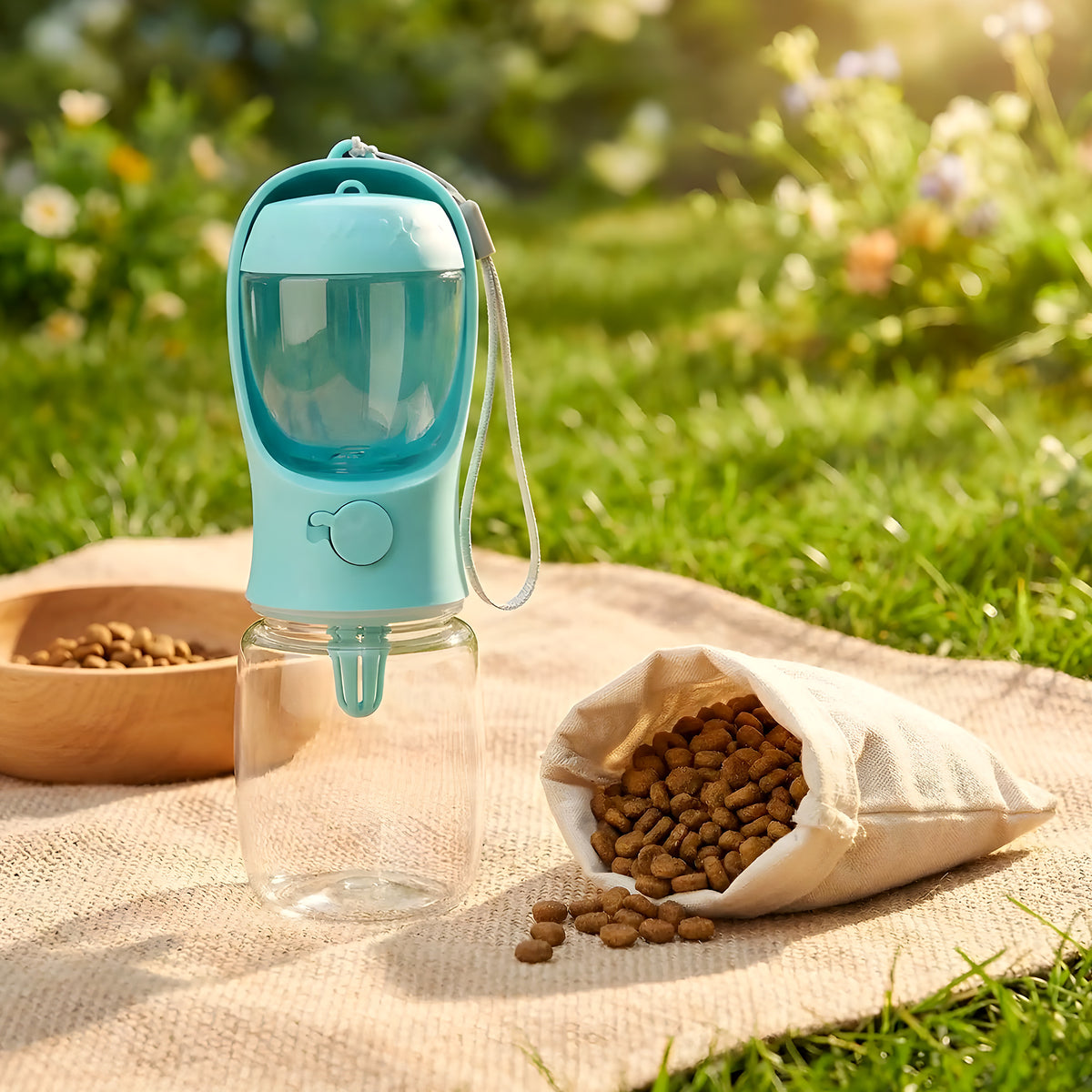 Bouteille d'eau filtrante antifuite pour chien