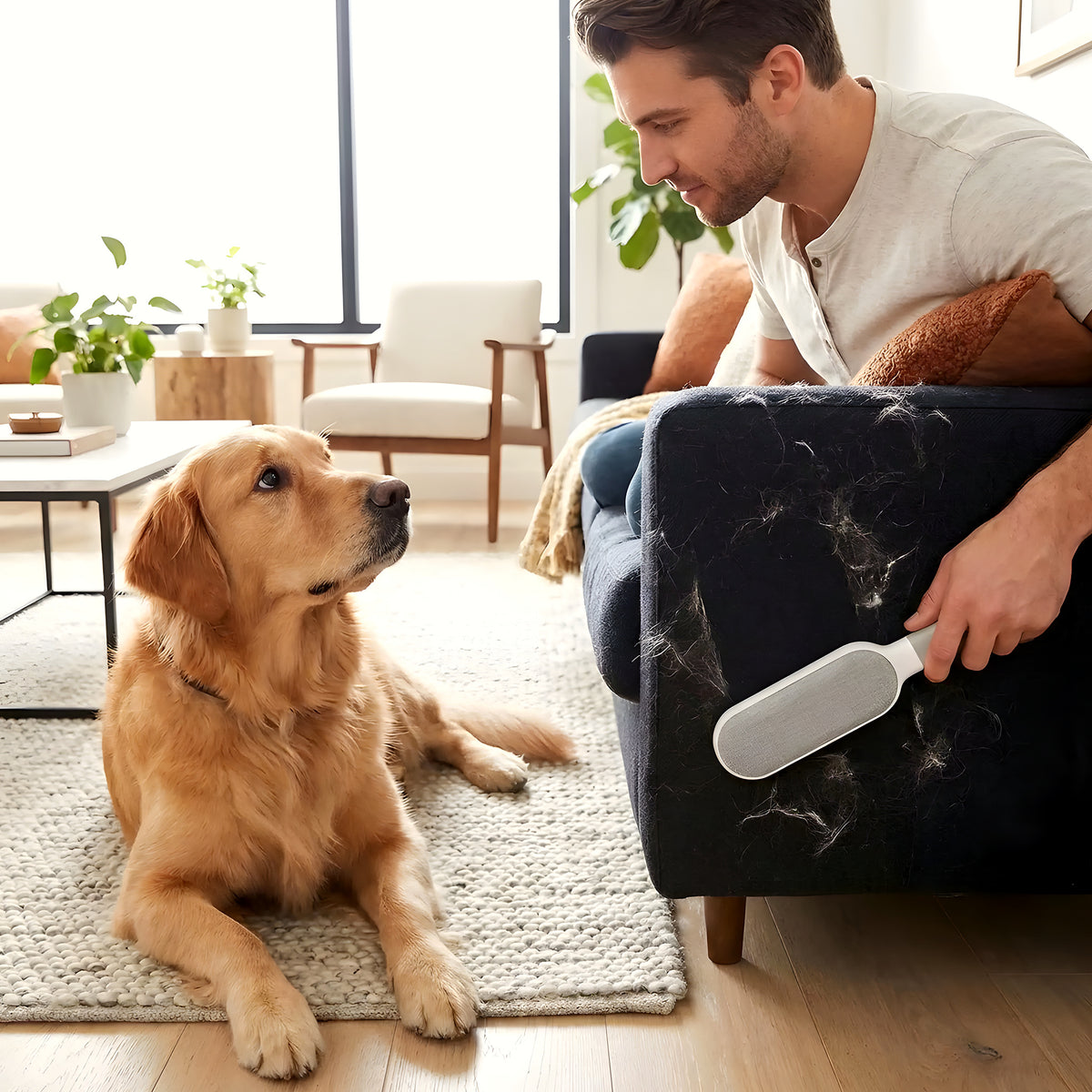 Brosse anti-poils réutilisable pour textiles