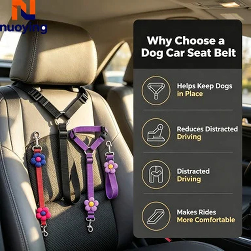 Ceinture De Sécurité Pour Chien Dans La Voiture, Laisse De Sécurité Pour Animaux De Compagnie En Voyage, Cadeau De Noël Pour Animaux De Compagnie