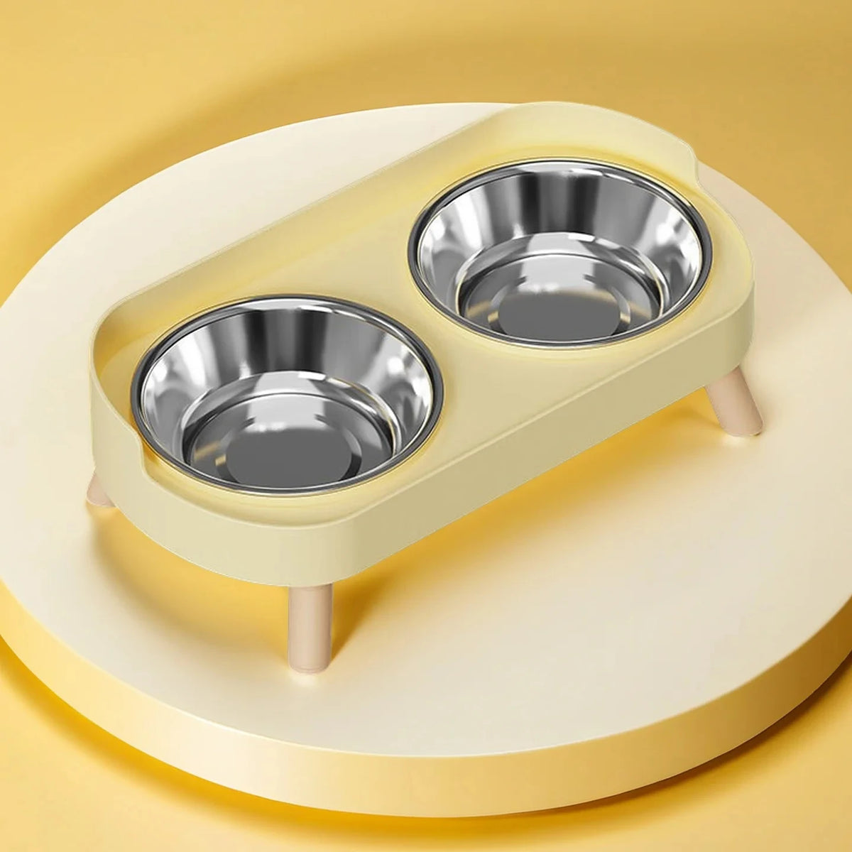 Distributeur Surélevé Pour Animaux De Compagnie Dopamine Colorful : Double Gamelle En Acier Inoxydable Avec Support Cervical – Station De Nourriture Et D'Eau Tendance Pour Animaux