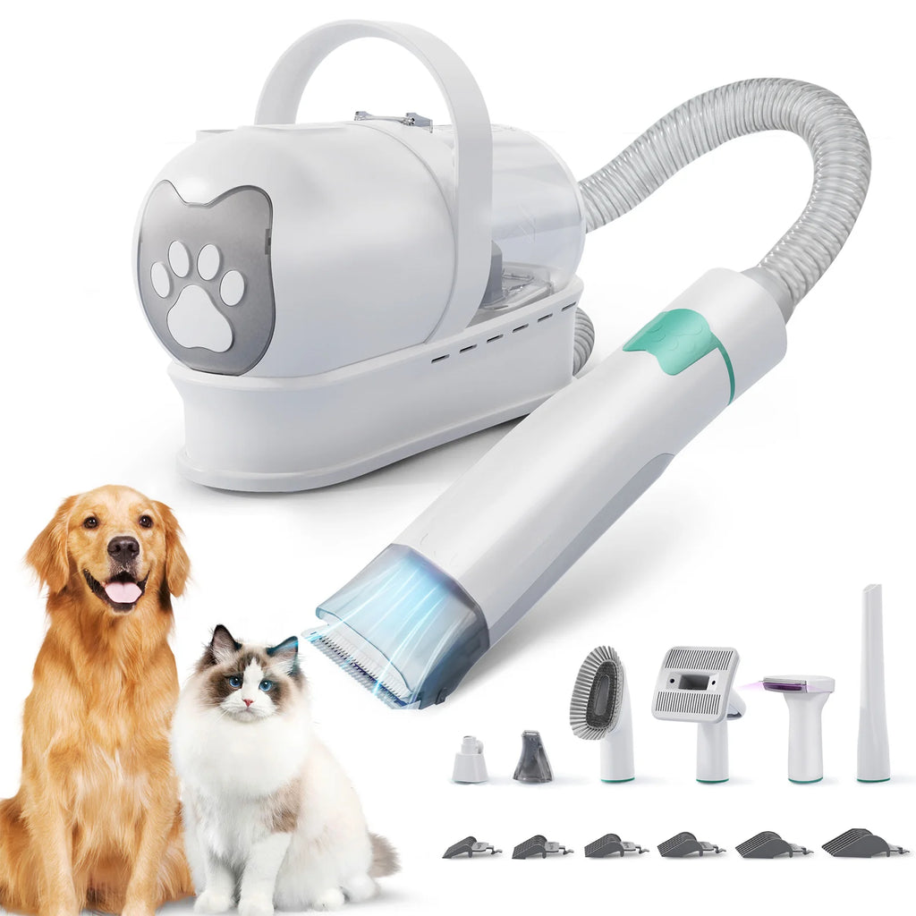 13000Pa Chien Toilettage Pour Animaux De Compagnie Sèche-Cheveux 7-En-1 Air Chaud Rapide Et Silencieux Sèche-Cheveux Pour Animaux De Compagnie Aspirateur Pour Chat Sèche-Cheveux Nettoyant