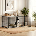 Cage modulable noire porte avant ou côté pour chien