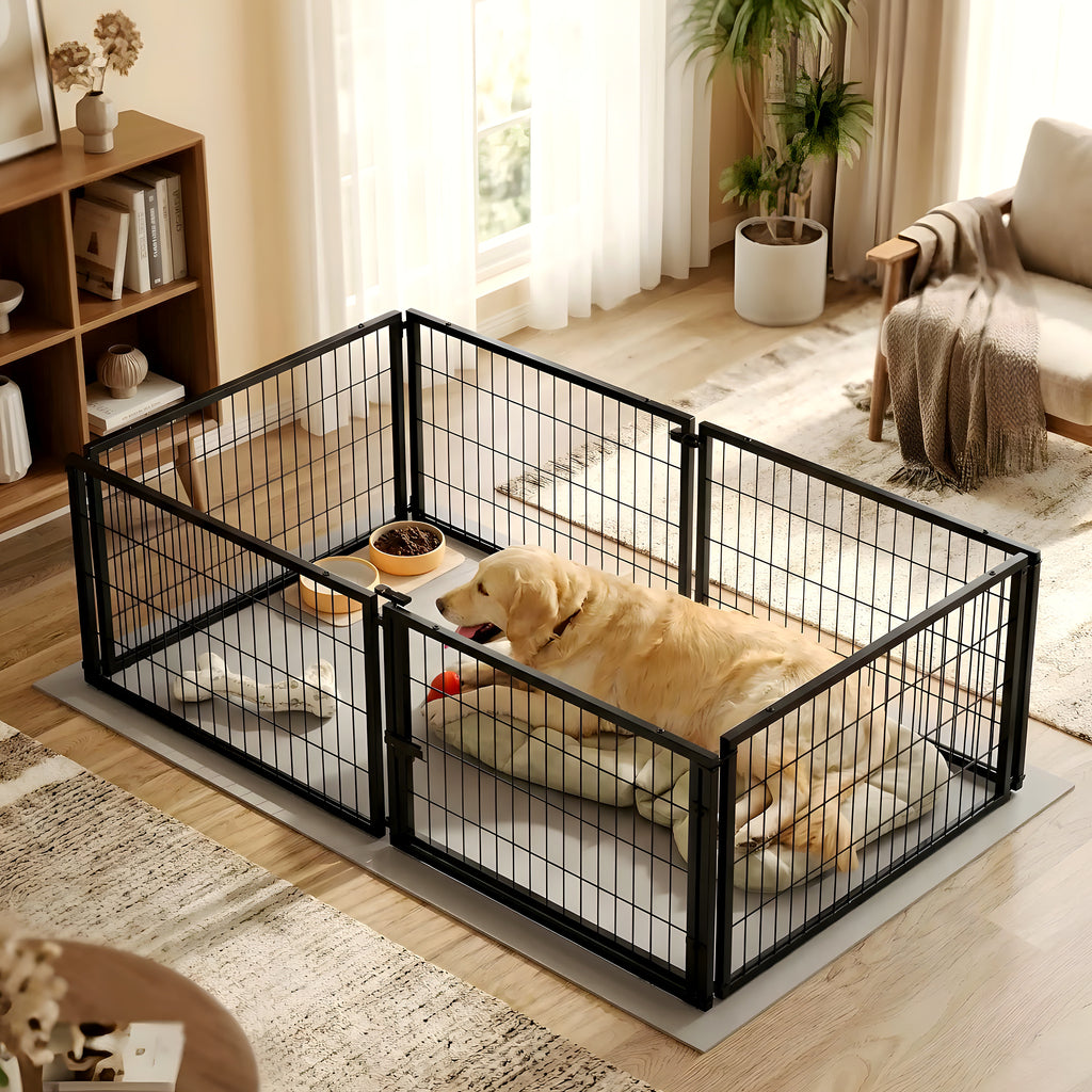 Cage modulable noire porte avant ou côté pour chien