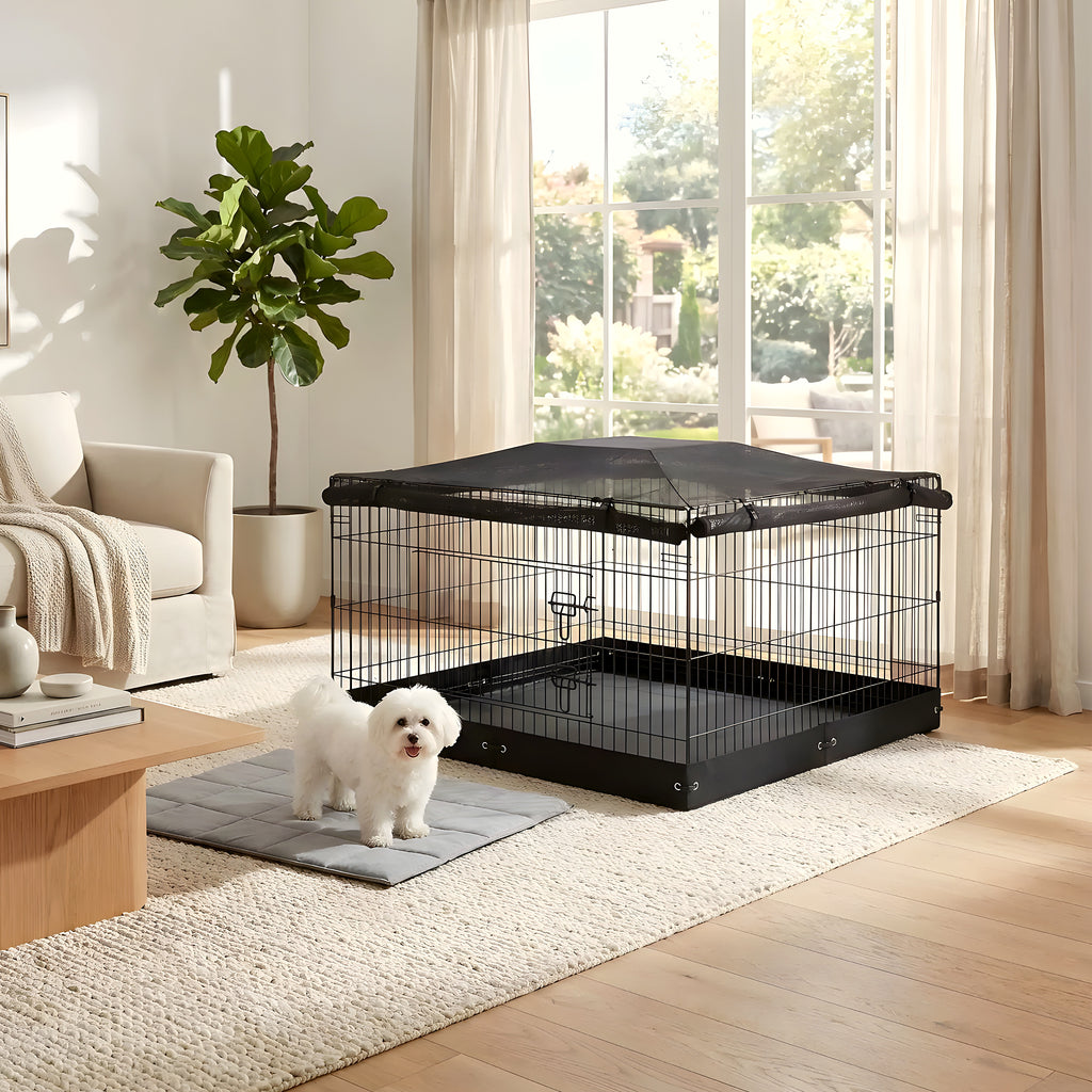 Cage pliable en acier et Oxford pour chiot