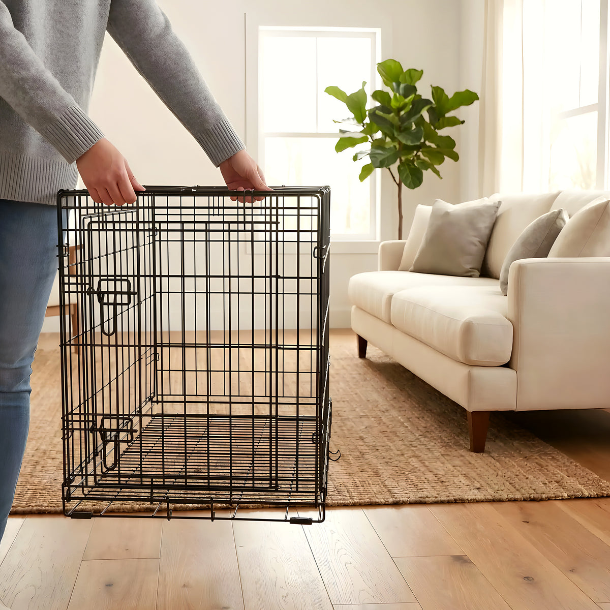 Cage pliable en acier et Oxford pour chiot