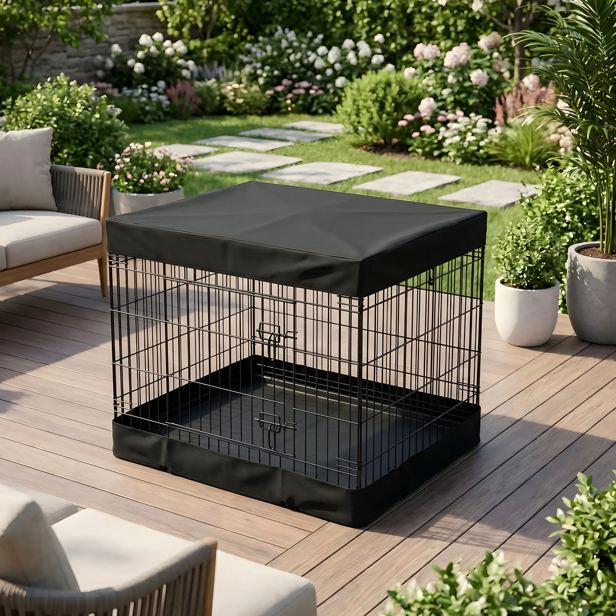 Cage pliable en acier et Oxford pour chiot