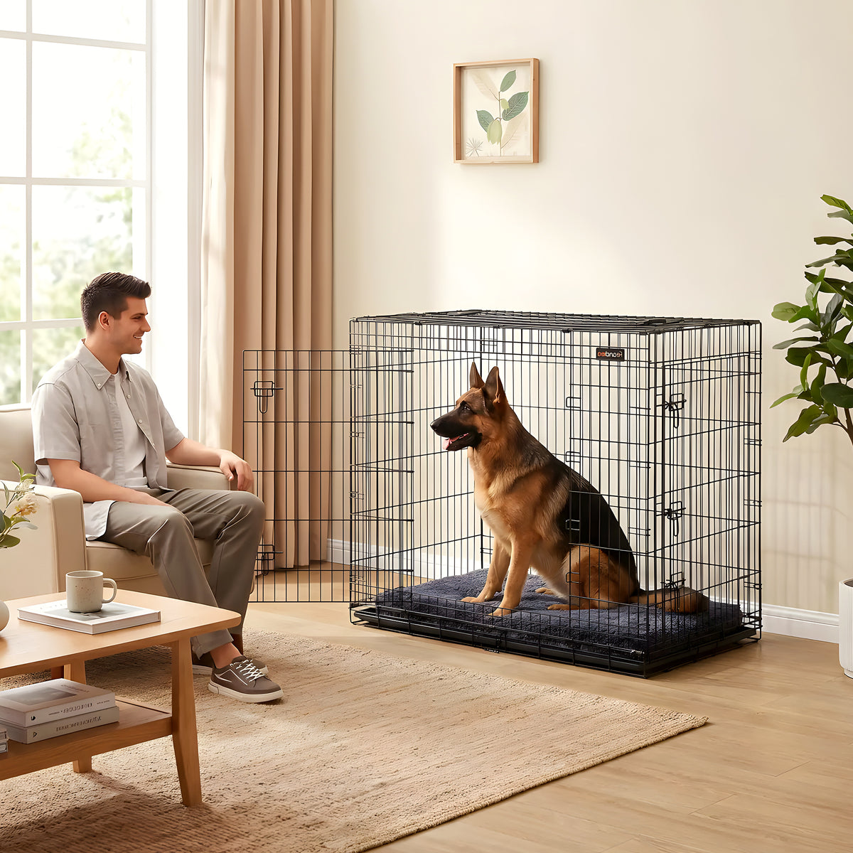 Cage XXL 2 portes avec plateau pour grand chien