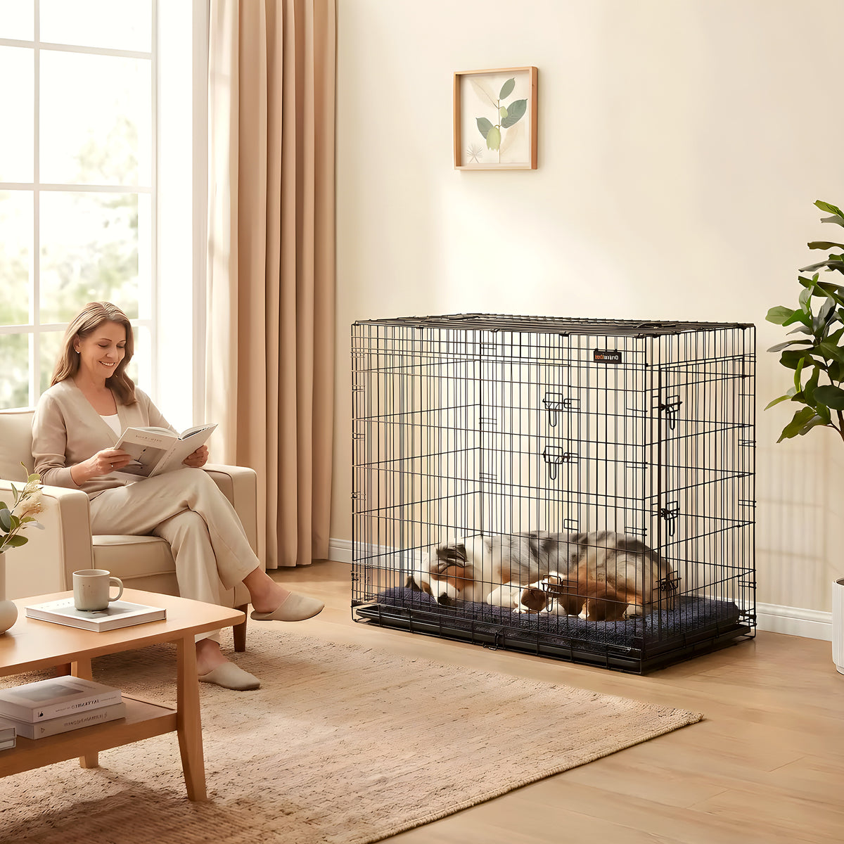 Cage XXL 2 portes avec plateau pour grand chien