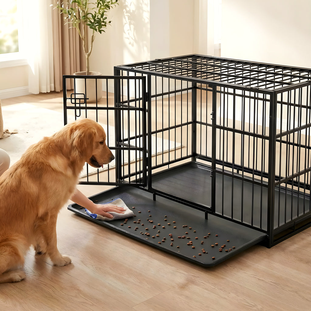 Cage XXL renforcée sur roulettes pour grand chien